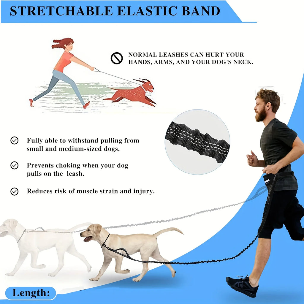 Reflective Hands-Free Running Dog Leash