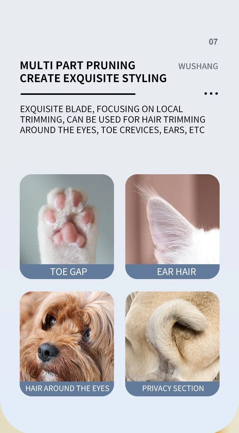 Pet Dog Electric Groomer Trimmer with LED Light Waterproof Pet