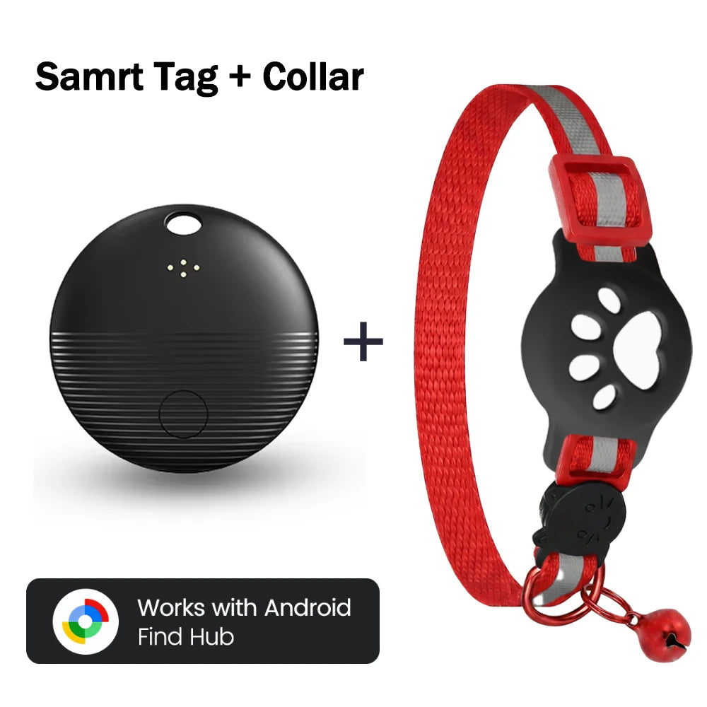 Bluetooth GPS Tracker with Cat Collar Reflective Strips Adjustable