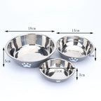 New Stainless Steel Dog Basin Paw Print