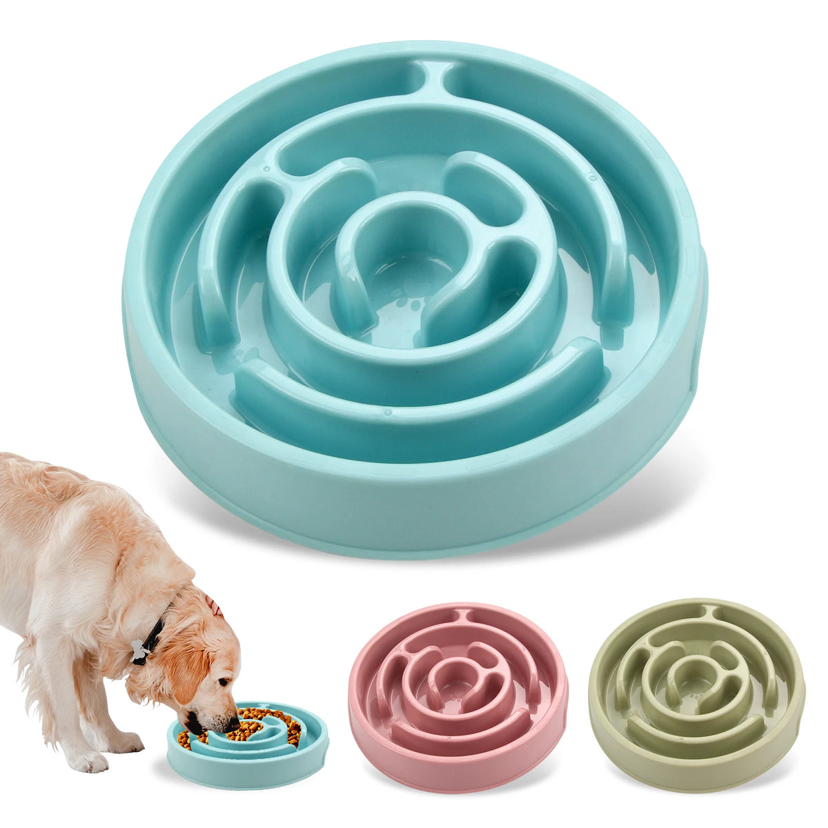Pet Dog Slow Feeder Bowl Eco Dog Bowl Fun Non Slip Anti-Gulping