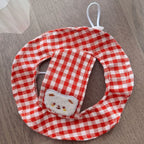 Breathable Pet Bucket Hat Adjustable Plaid Print Dog Sunshade Hat