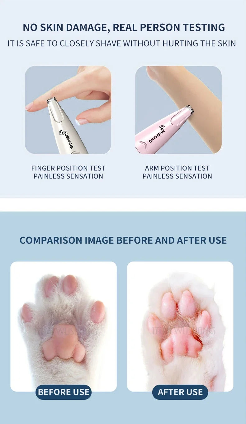 Pet Dog Electric Groomer Trimmer with LED Light Waterproof Pet