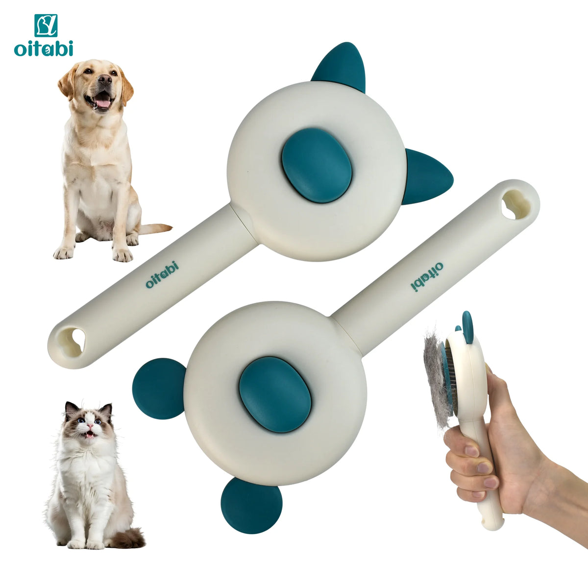 Oitabi Self Cleaning Slicker Brush - Skin Friendly Deshedding
