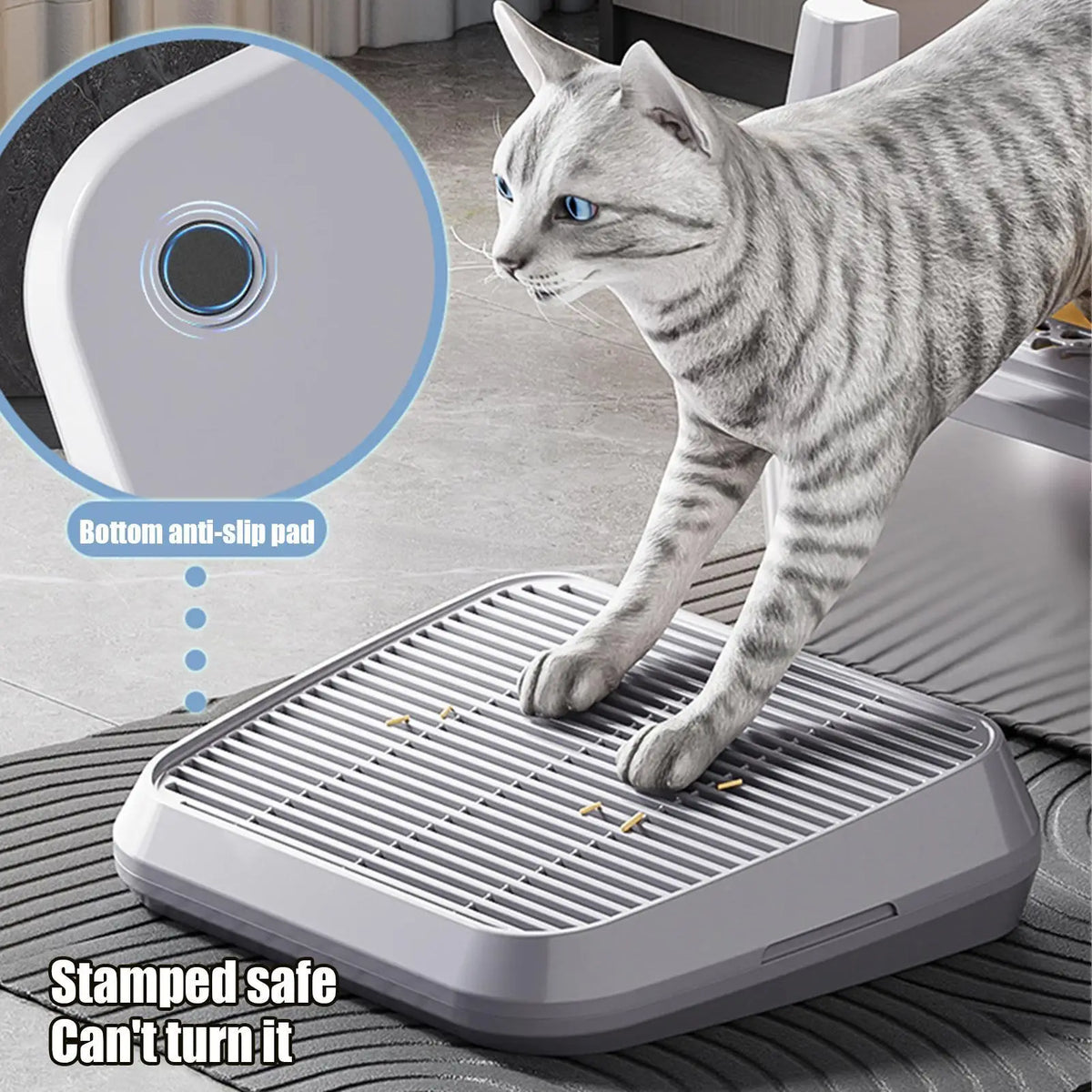 Litter Catcher Litter Trap Mat Cat Ramp Double Layer Elevated Tray