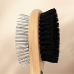Dual-Sided Boar Bristle Pet Brush: Massage & Deshedding Grooming