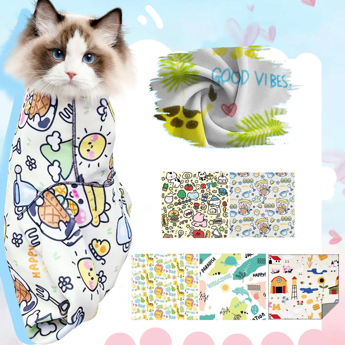 Cat Fixed Fabric Cartoon Printed Self-Adhesive Anti Scratch Anti