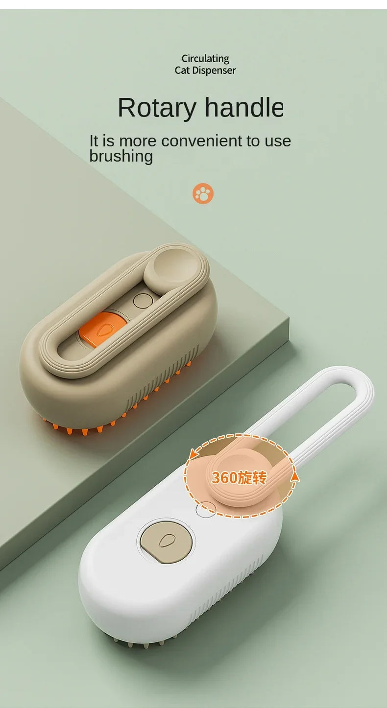 3-in-1 Dog and Cat Electric Brush Cleaning Steam Brush Spray