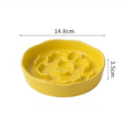 Ceramic Slow Food Bowl,Neck Protection Bowl Not Easy to Knock Over