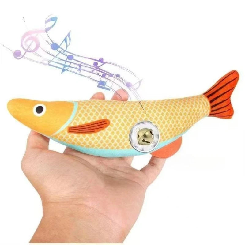 Cat Chew Plush Squeaky Toy Interactive Catnip Simulated Fish