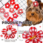 Pet Bows Flowers Shape Hair Accessories Handmade Dog Bows with