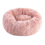Soft Pet Cat Bed Pad Plush Warm Faux Fur Dog Calm Bed Donut Round