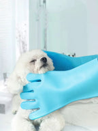 Pet Dog Bath Accessories Scrub Brush Teddy Silicone Bath Gloves
