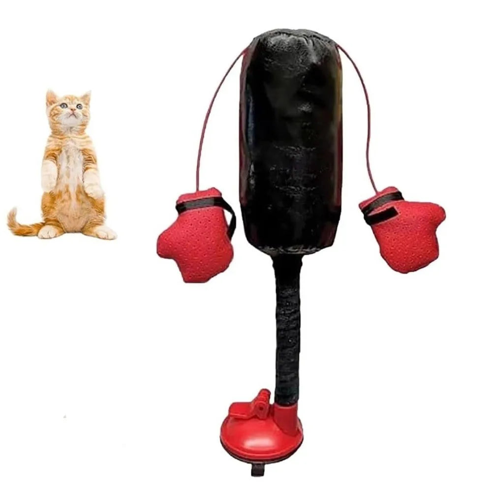 Suction Cup Base Cat Boxing Toy Self-Standing Spring Loaded Pet