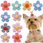 Pet Bows Flowers Shape Hair Accessories Handmade Dog Bows with