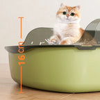 Cat Litter Box Kitty Sandbox Semi-Enclosed High Side Splashproof
