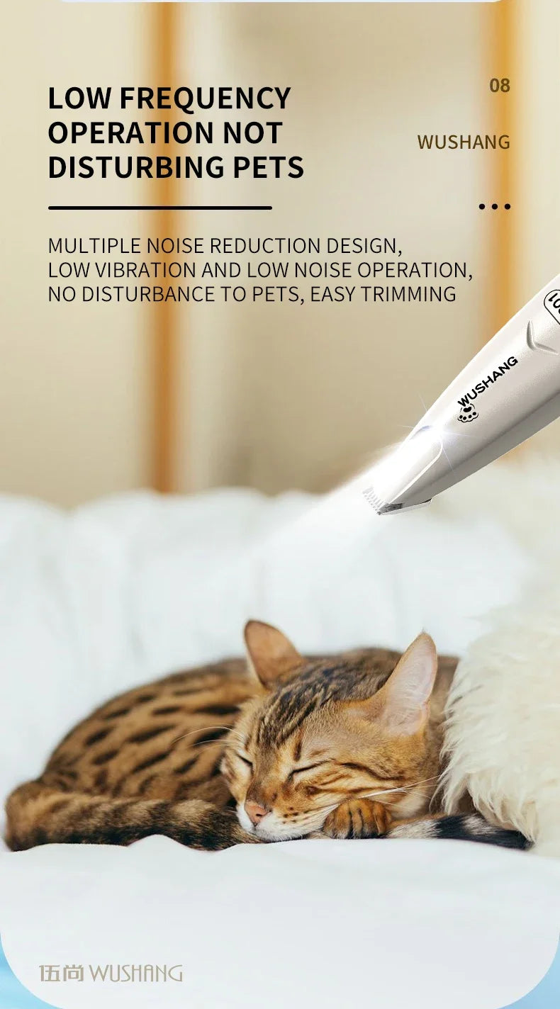 Pet Dog Electric Groomer Trimmer with LED Light Waterproof Pet