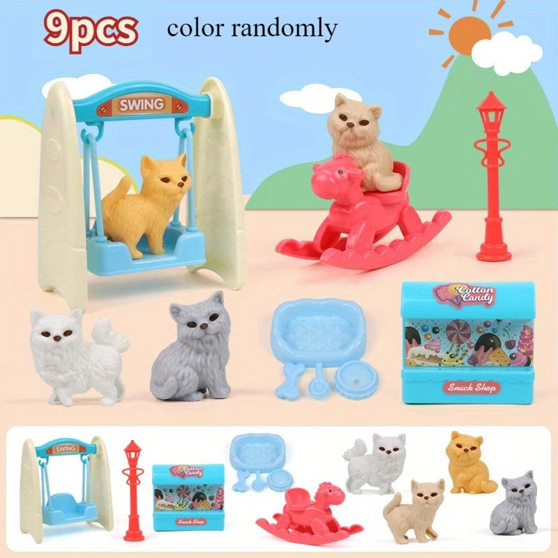 Cute Dog Pet Basket Doll Set