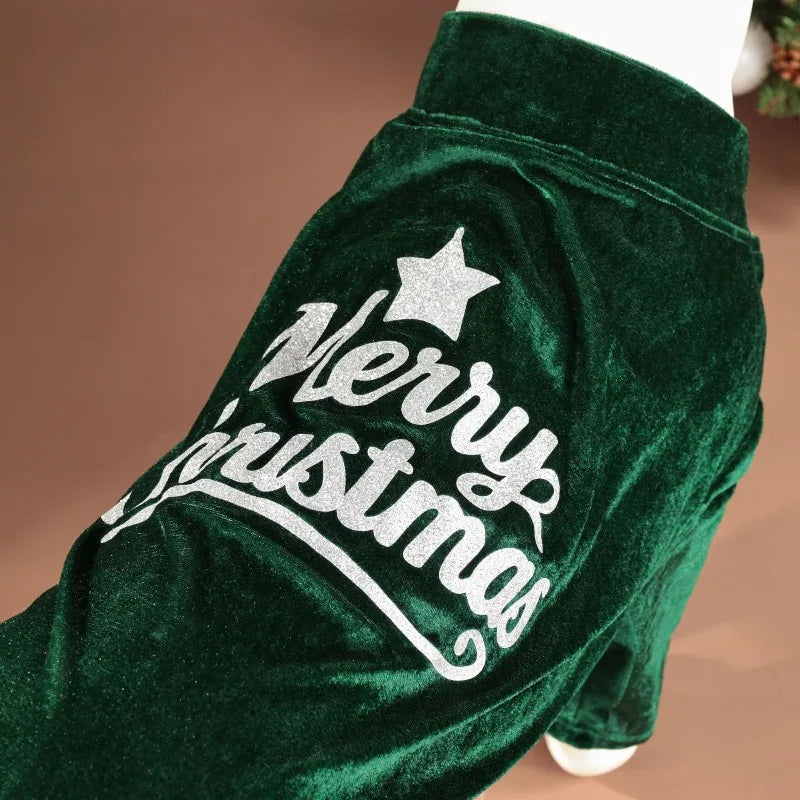 Pet Christmas Clothes Classic Merry Christmas Print Fall Winter