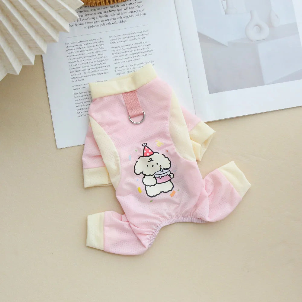 Pet Cool Breathable Cool Clothes Cat and Dog Ice Silk Cooling Four