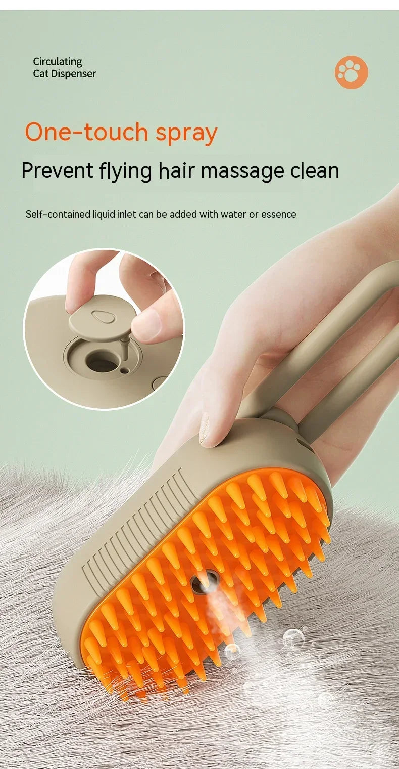 3 in 1 Pet Electric Steam Brush Cat and Dog Cleaning Spray Massage