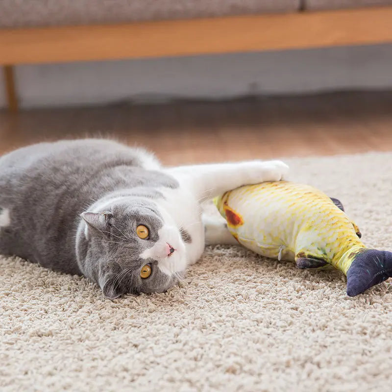 Pet Cat Favor Fish Toy Stuffed Fish Shape Cat Scratch Board