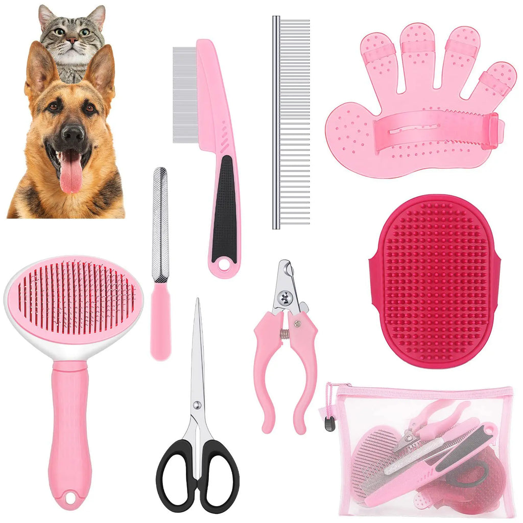 Combo Set Cat Brush Beauty Kit with Pet Nail Clippers and Files