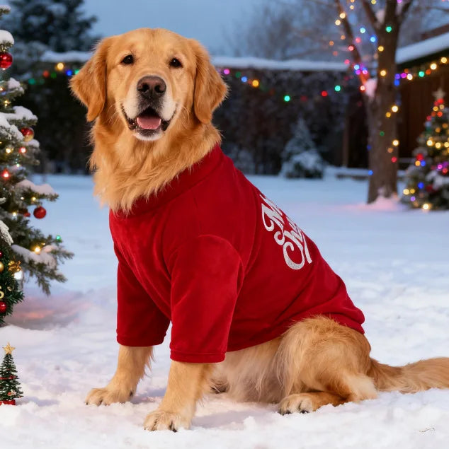 Pet Christmas Clothes Classic Merry Christmas Print Fall Winter