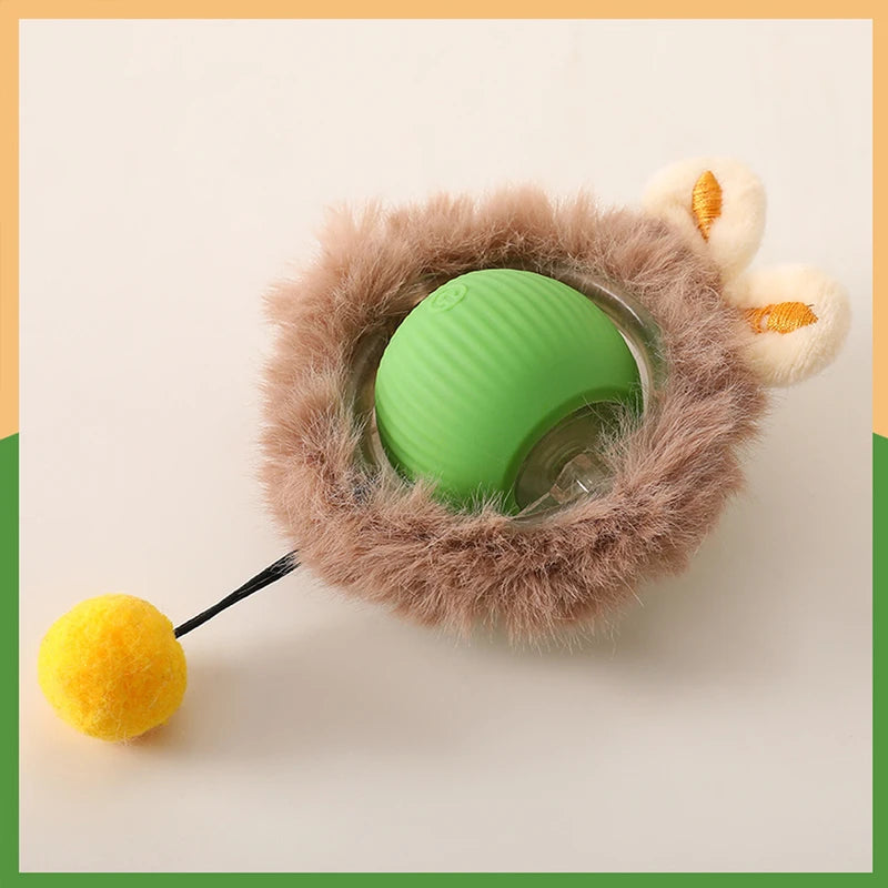 Smart Interactive Cat Toys Ball Fast Rolling in Pouch Hide and