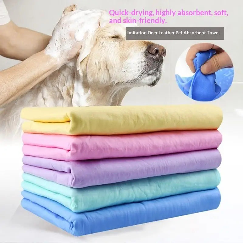 Pet Bath Towel Quick Dry 1PC Ultra Absorbent PVA Microfiber for Dogs Cats for Grooming Travel Home Use