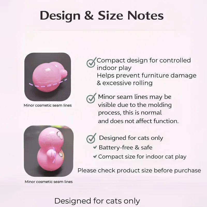 Self-Rolling Tumbler Cat Toy: Battery-Free, Automatically Rolls to