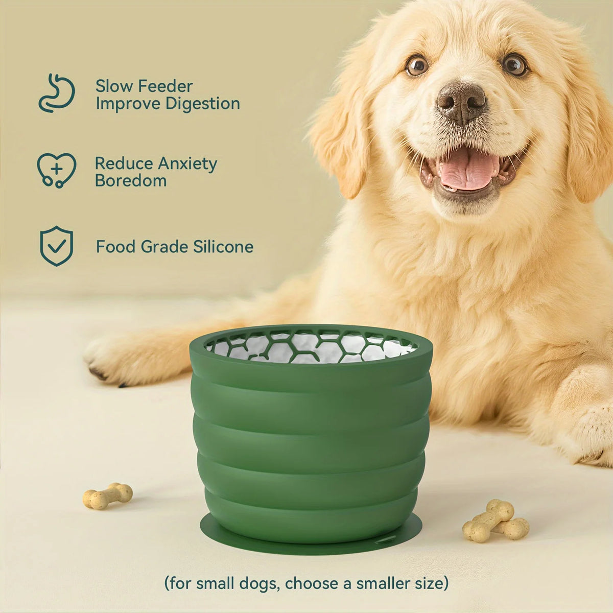 Silicone Slow Feeder Dog Bowl Cup - Anti-Slip Distraction Design