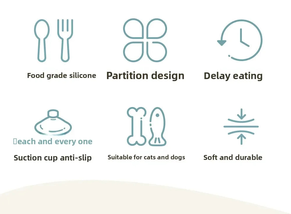 Pets Silicone Lick Mat for Dogs Cats Slow Food Plate Suction Cups