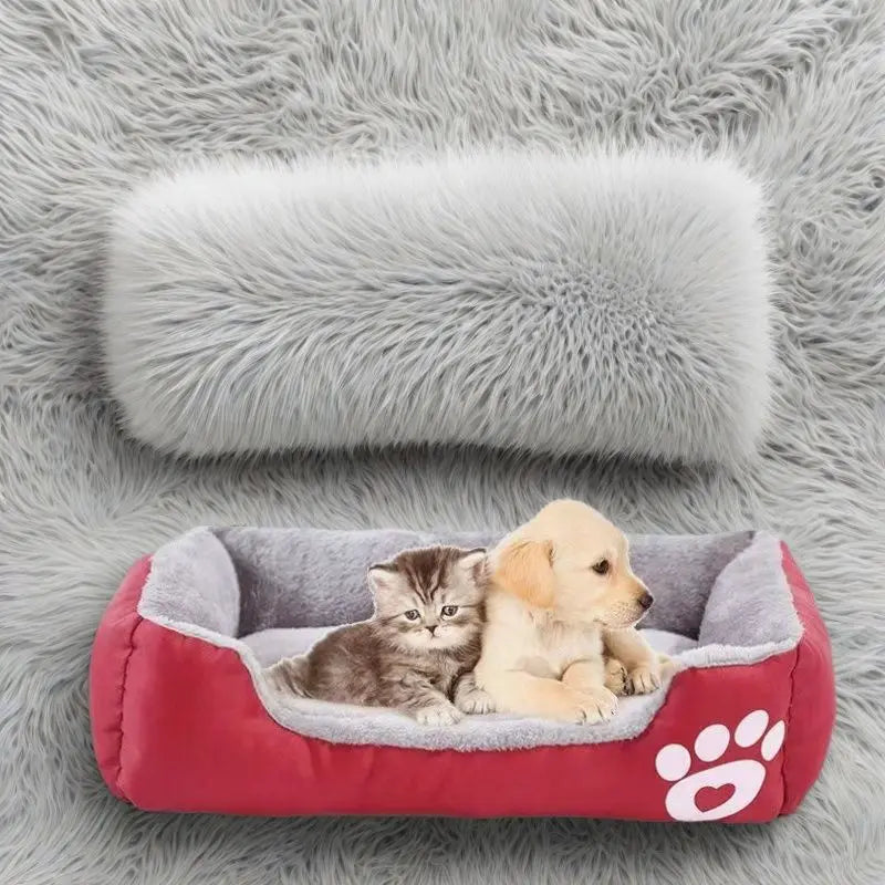 Large Pet House Dog Bed Cat Mat Long Plush Deep Sleeping Warm Soft