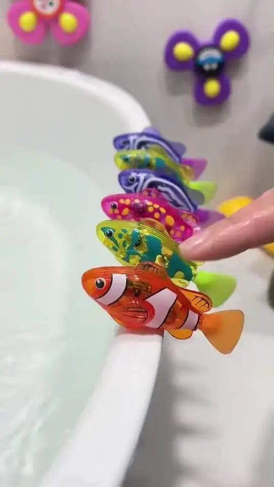 Pet Cat Toy LED Interactive Swimming Robot Fish Toy, Glowing