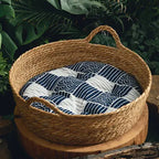 Ouzey Rattan Weaving Basket For Cat Comfortable Sleeping Pet Dog