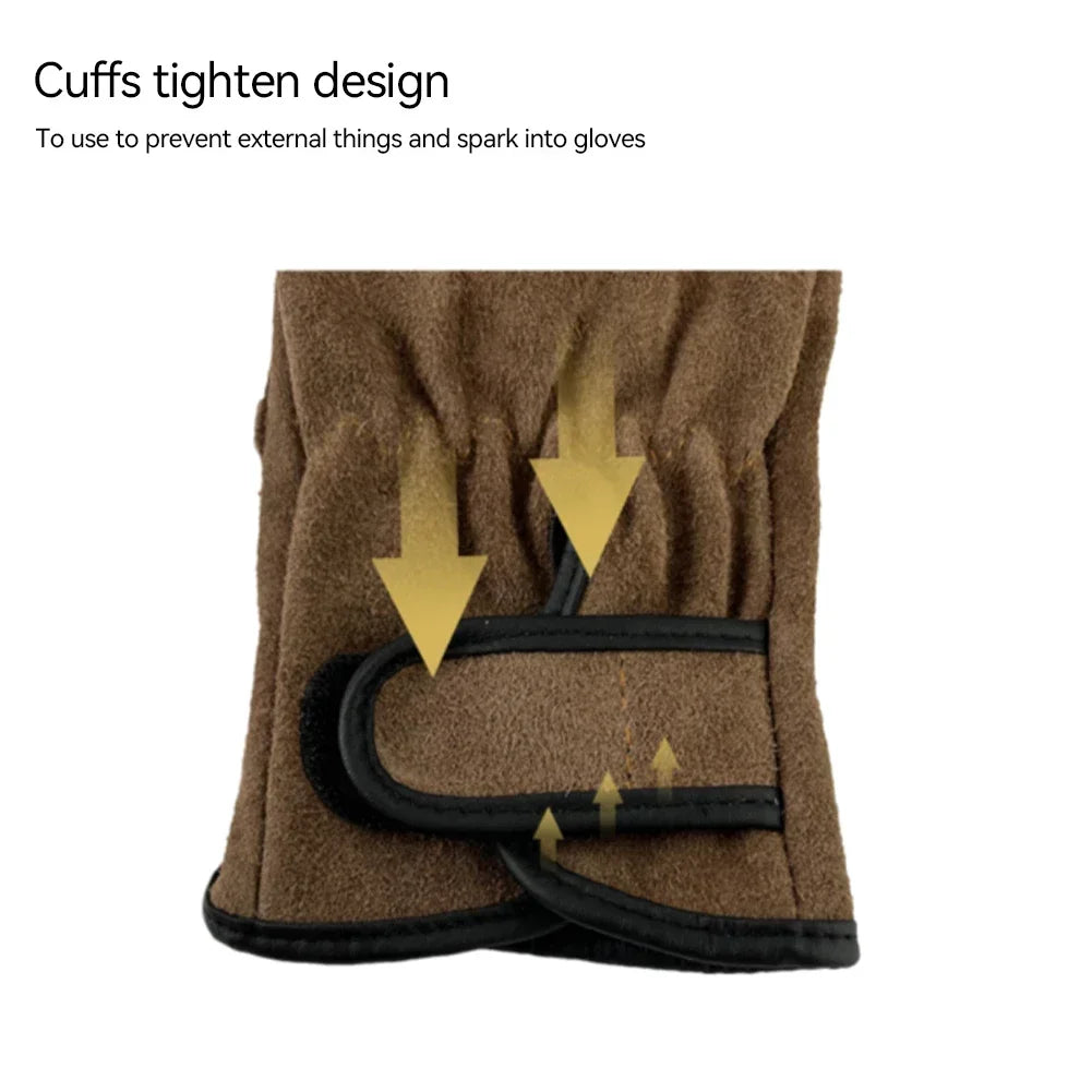 Cowhide Outdoor Protective Gloves Heat Insulation Anti-Cutting