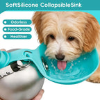 Portable Dog Water Bottle, Plastic/Stainless Steel Pet Water
