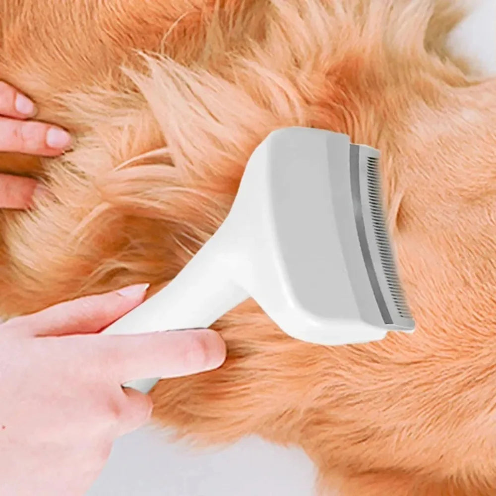 Pet Slicker Brush Self Cleaning Undercoat Deshedding Rake for Cats