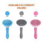 One Button Self Cleaning Pet Brush for Dogs Cats, Gentle Slicker
