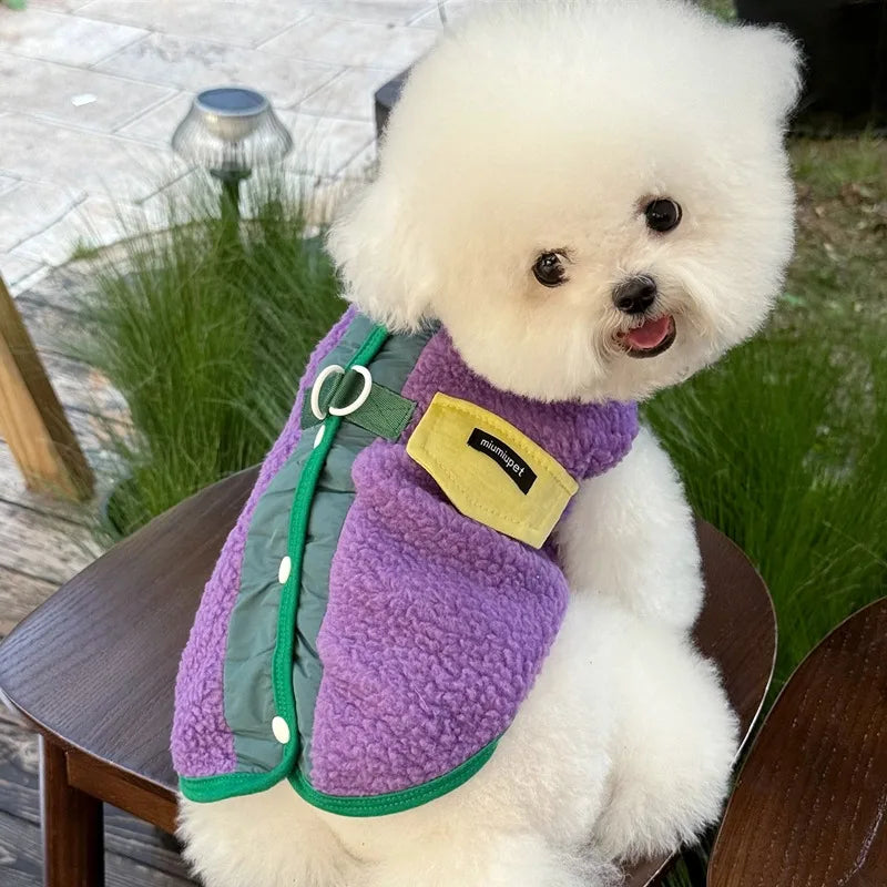 Autumn/Winter Pet Clothing Teddy Button-Front Waistcoat Bichon