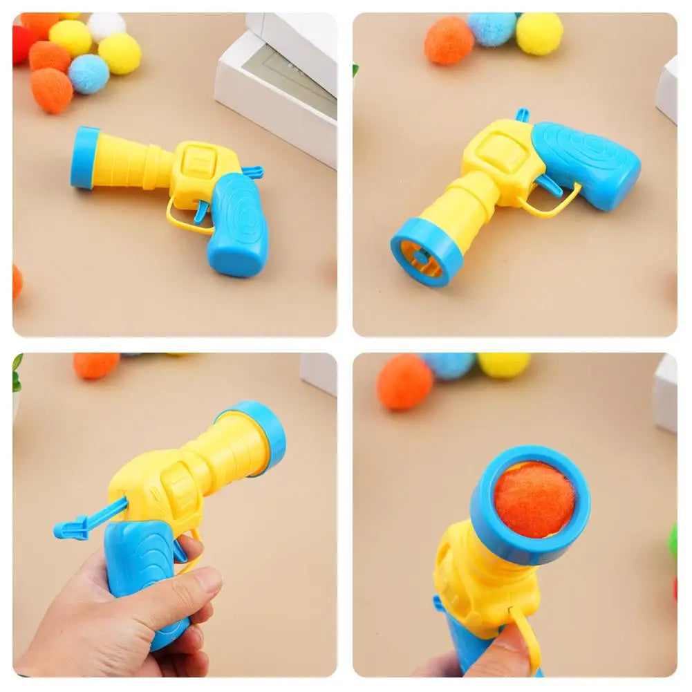 Cat Plush Ball Shooting Mini Pompoms Launcher Games