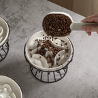 Elevated Ceramic Slow Feeder Bowl for Dogs Cats, Anti-Choking Maze