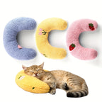 New 2026 Cat Moon Shaped Pillow Super Soft Plush Half Donut Pillow