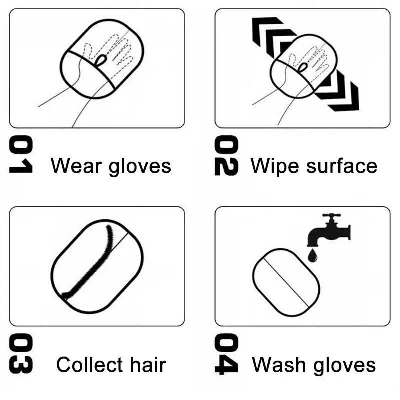 Double-Sided Pet Hair Remover Glove, Multi-Functional Pet Grooming