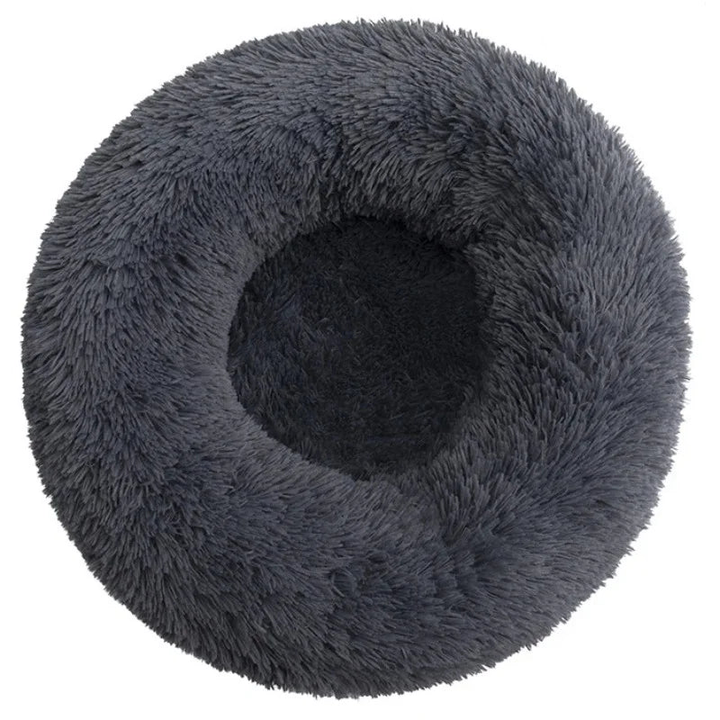 Round Pet Bed for Large Dog Bed Donut Long Plush Cat Bed for