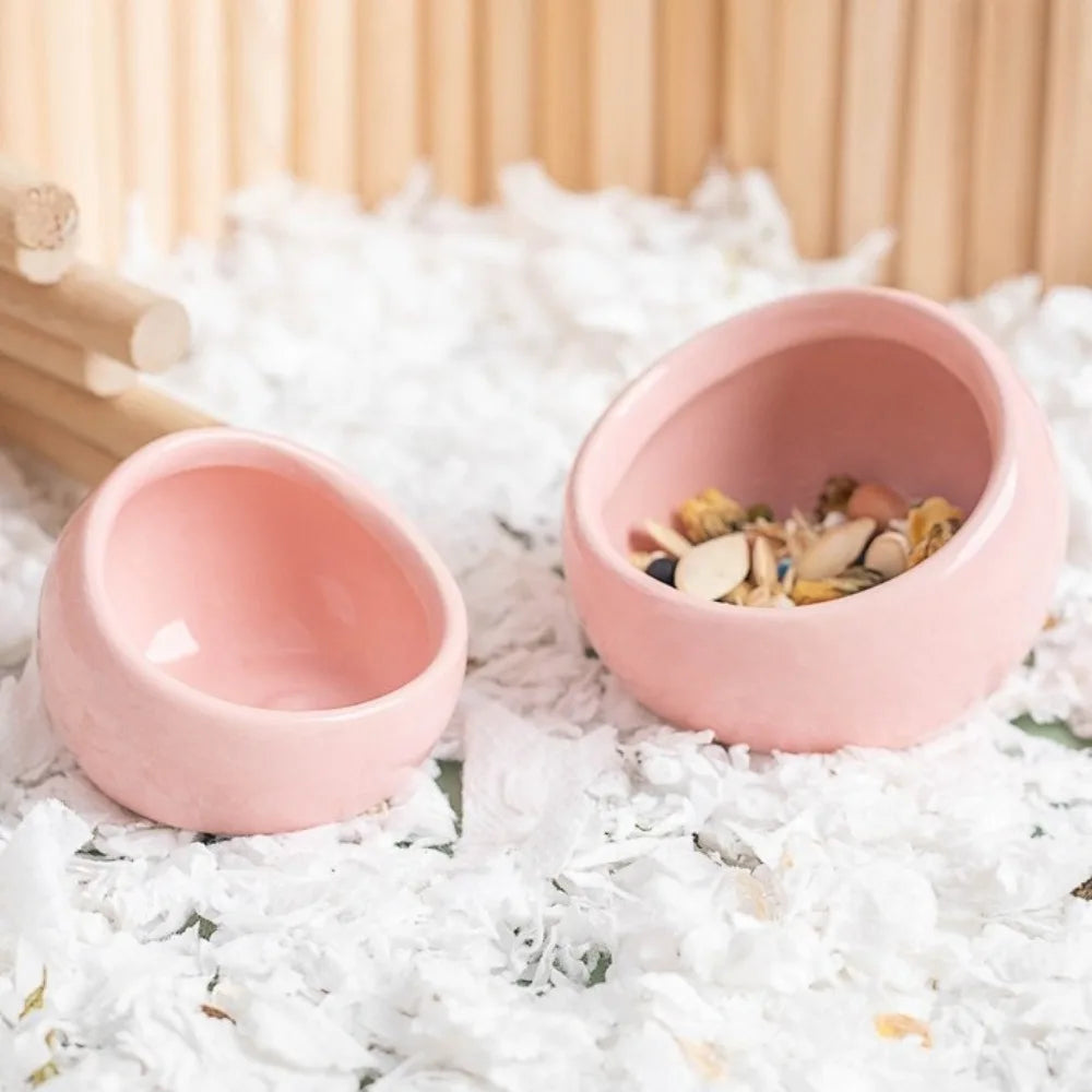 Ceramic Hamster Food Bowl Anti-Rollover Non-Slip Pet Feeding Bowl