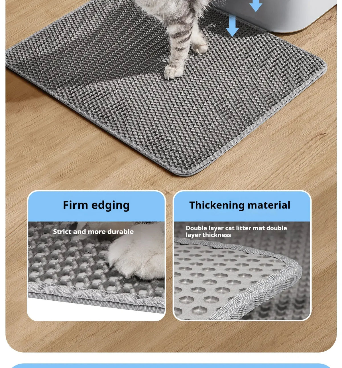 Large Size Cat Litter Mat-Advanced Honeycomb Double Layer