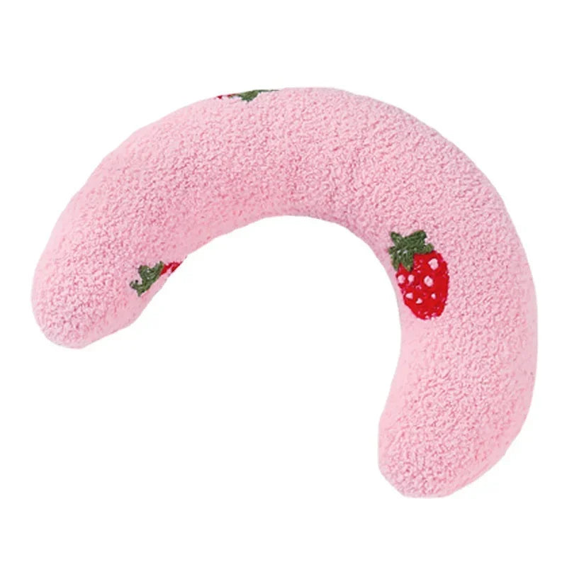 Cat Small Pillow Super Soft Half Donut Pet Calming Toy Joint