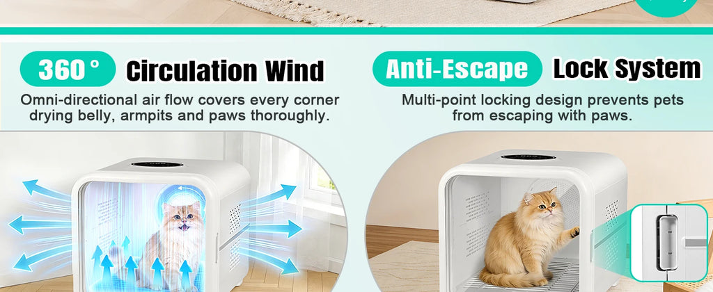 Professional Pet Dryer Box for Dogs Cats Fast Drying & Low Noise